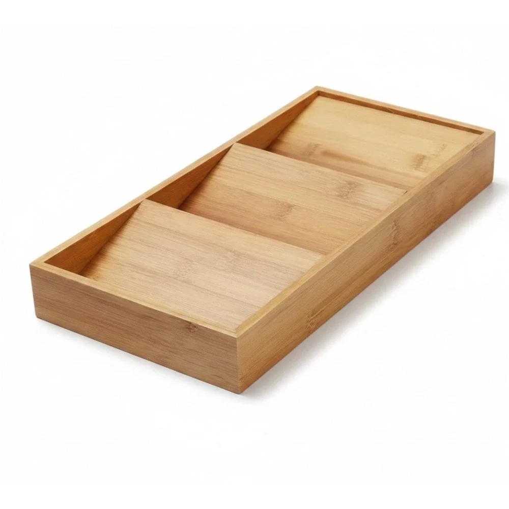 Bamboo Spice Rack Drawer Organizer 3 Tier Natural Wood 15x8x2 New Without Tags